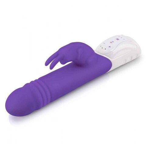 Фиолетовый пульсирующий вибромассажер G-Spot Thrusting Rabbit - 24 см. - Rabbit Essentials RR-009-PUR