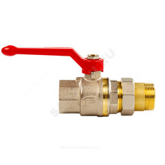 Кран шаровой латунь никель BVR-FR Ду 32 Ру40 ВР/"американка" полнопроходной рычаг Ридан 065B8206R