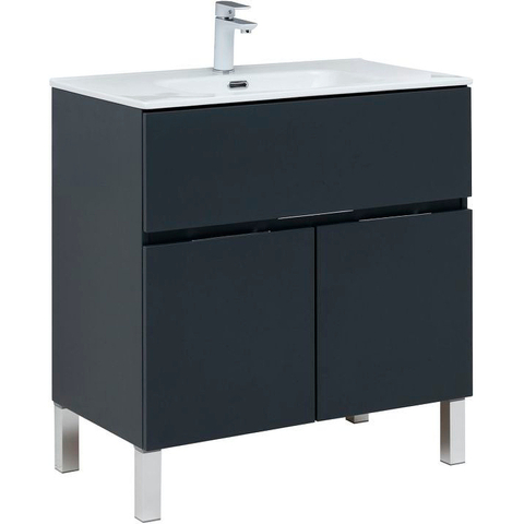 Aquanet 277551 Тумба Алвита new 80 напольная 1 ящ., 2 дв. цв.антрацит (277551)