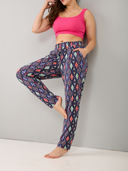 Брюки Бв-131/синий-цветныеромбы