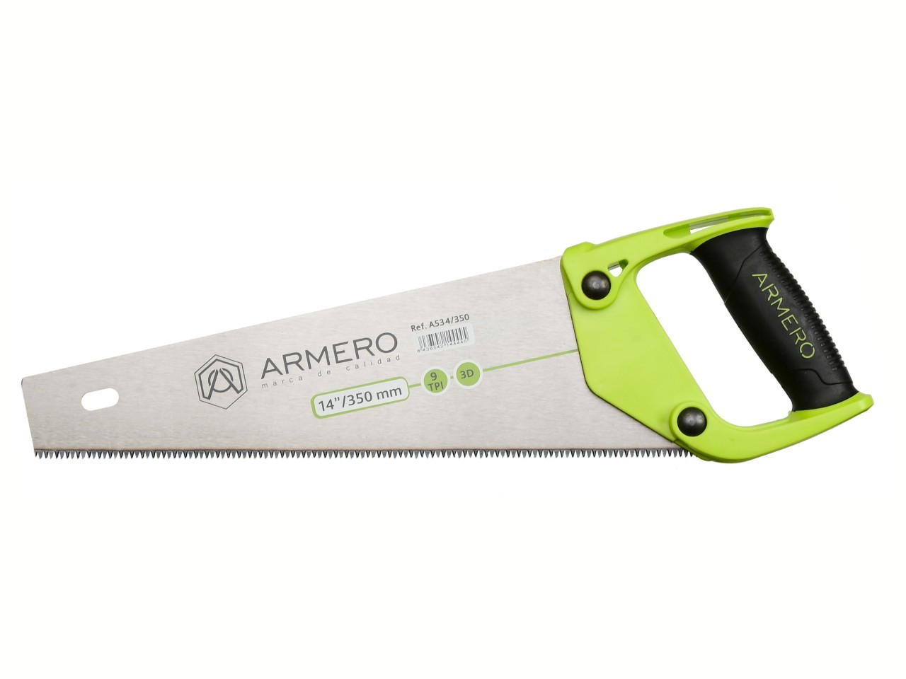 Ножовка по дереву Armero A534/350, 350 мм, 3d, средний зуб (9 TPI)