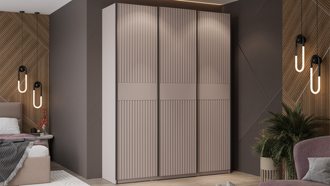 Шкаф-купе Оскар Хилтон 3-х дверный 177 кашемир / кашемир сатин / ручка черная