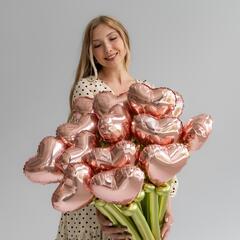 Розовое сердце букет из ШДМ