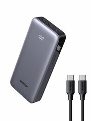 Внешний аккумулятор  UGREEN PB532 (55989B) 20000mAh Two-way Fast Charging 2*USB-C&USB-A 30W Power Bank, серый космос