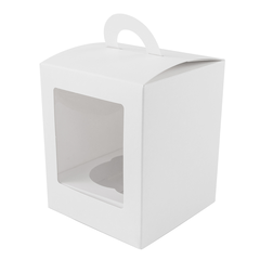 Короб картонный белый под 1 капкейк 90*90*120 мм