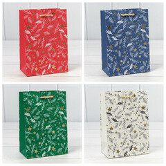 
          Пакет подарочный 14 х 20 х 8 см Набор 4 шт "Новый год" (Микс)