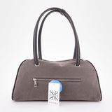 Сумка Саломея 2034 эко-замша серый шоколад