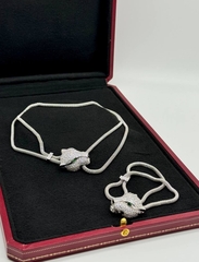 Колье с подвеской голова ПАНТЕРЫ в обсыпке коллекция PANTHERE качеcтво VGOLD