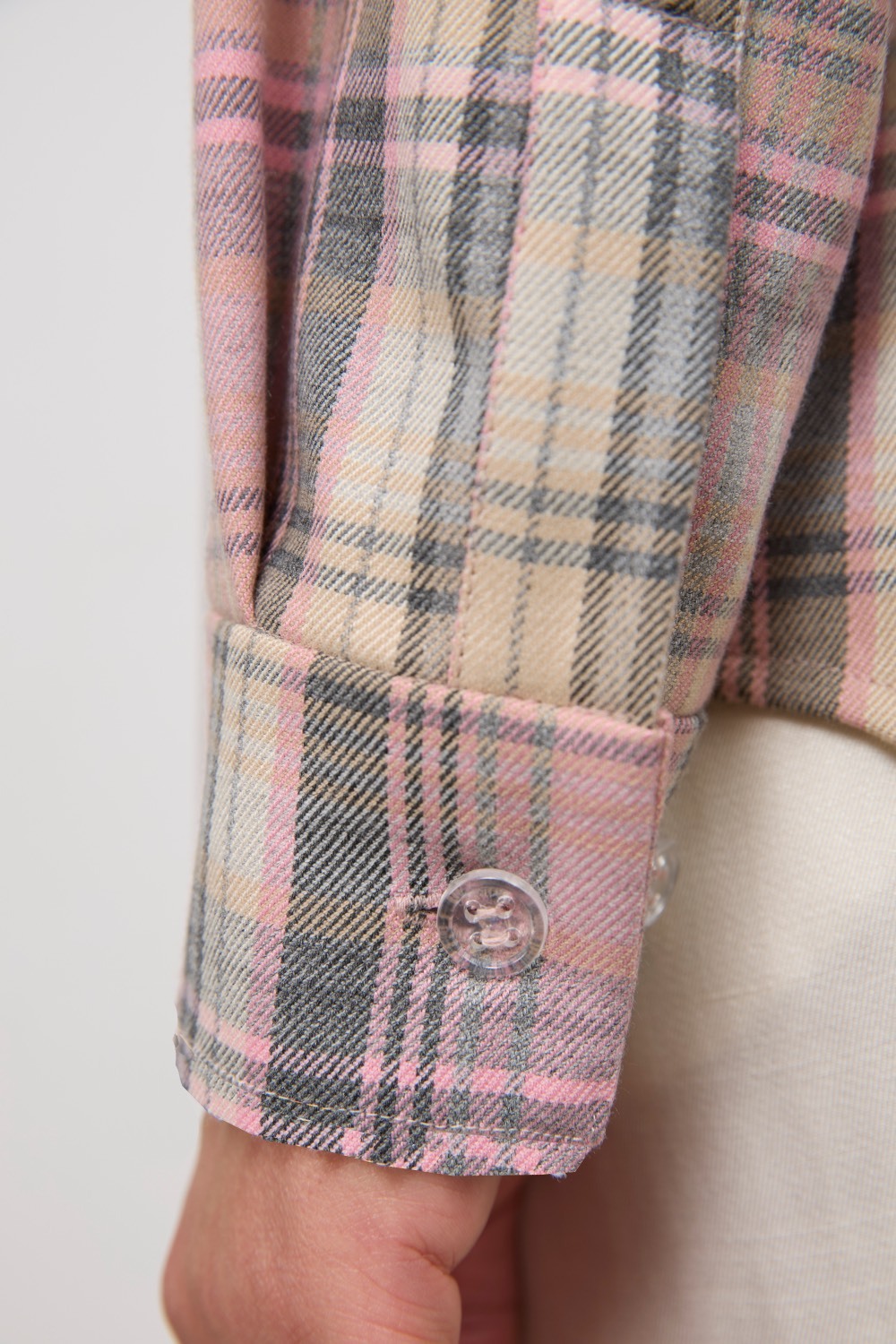 Рубашка в клетку, розовый