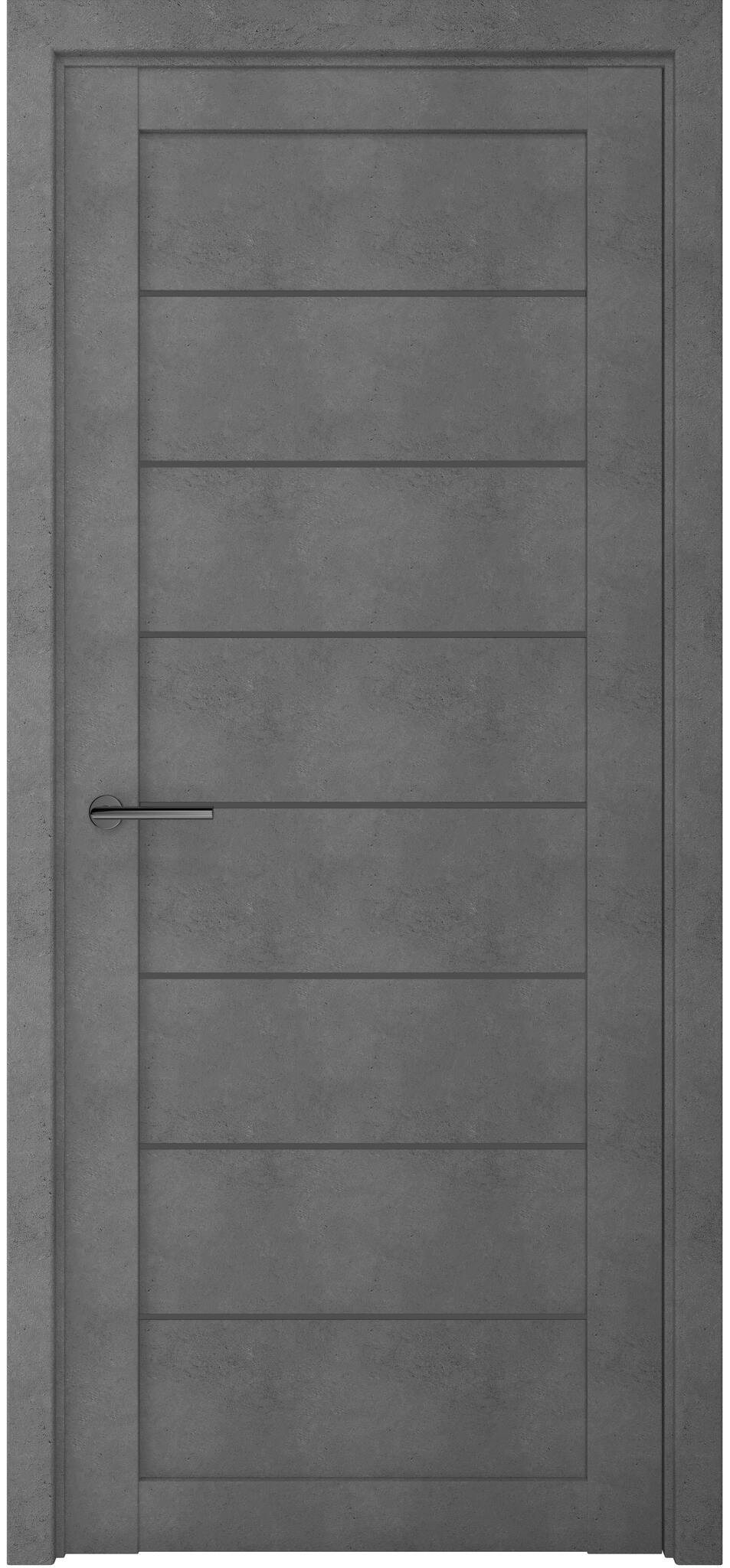 Дверь межкомнатная Альберо (Фрегат) Мегаполис лофт Сеул, цвет темный бетон, экошпон, стекло графит