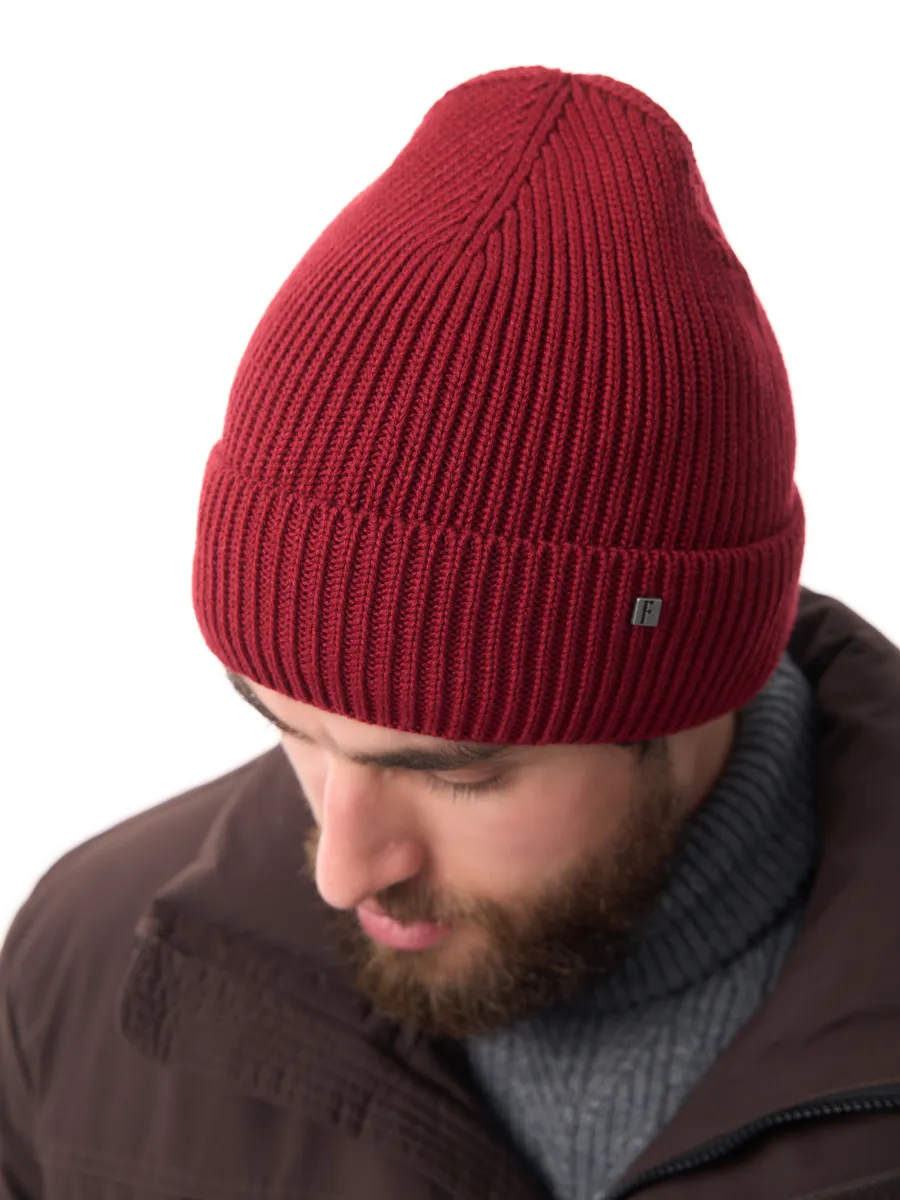 Шапка зимняя на флисе вязаная осень