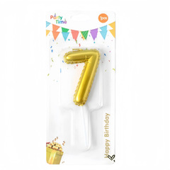Свеча для торта «Воздушный шар» (золото) цифра 7