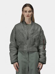 Бомбер Alpha Industries Cropped MA-1 W Field Grey (Полевой серый)