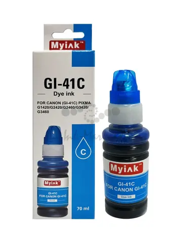 Чернила MyInk GI-41C для Canon PIXMA G1420, G2420, G2060, G3420, G3460 (70 мл, cyan, Dye)