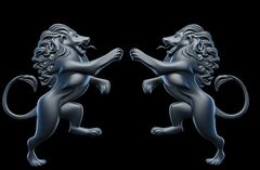 Силиконовый молд № 1064 Львы 2 в 1