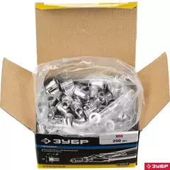 ЗУБР М8, станд. бортик, 250 шт, стальные резьбовые заклепки с насечками, Профессионал (31317-08)