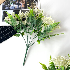 Пижма искусственная, декоративная, цвет Белый, искусственные цветы для декора, 30 см, набор 2 букета