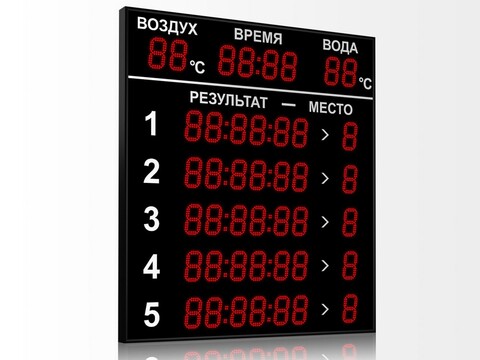 Табло для плавания Импульс 713-D13x8-L5xD13x7-T-T2