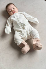 Пинетки из флиса "Cute" (теплый беж)