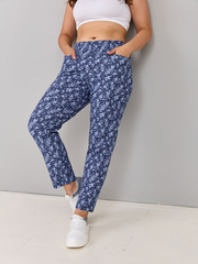 Брюки Бдж-029/джинс-голубыецветы