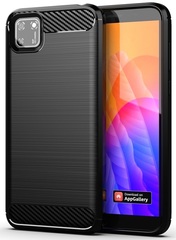 Чехол черного цвета для Huawei Y5P, серии Carbon от Caseport