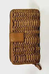 Женский кошелек из натуральной винтажной кожи цвета whisky