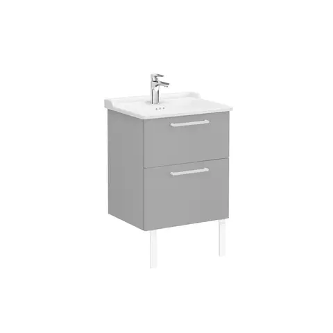 Vitra 68279 Тумба Root 60 см с классической раковиной, 2 ящика, матовый серый камень
