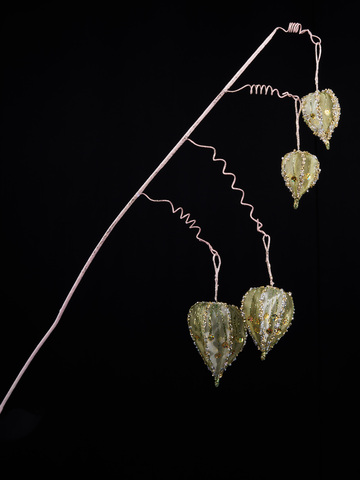 Веточка физалис 13х76см ChristmasDeLuxe оливковая