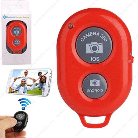 Пульт для фото и видео Bluetooth красный