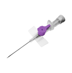 Катетер внутривенный (периферический) с доп. портом, фиолетовый, 26G, Vogt Medical, (100шт/упк)