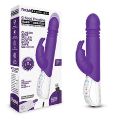 Фиолетовый пульсирующий вибромассажер G-Spot Thrusting Rabbit - 24 см. - 