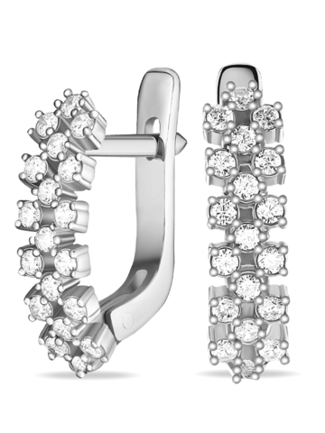 Серьги из серебра с фианитами