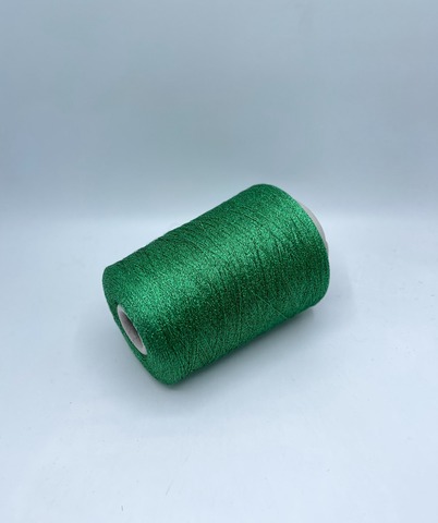 Lurex Trademark (пр.Франция), 2500м/100гр, 65% Вискоза, 35% Полиэстер(люрекс), цвет- Зеленый,арт.34594
