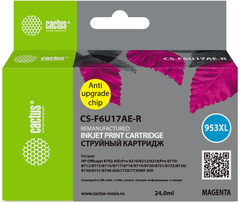 Картридж струйный Cactus CS-F6U17AE-R 953XL пурпурный (24мл) для HP OJ Pro 7740/8210/8218/8710/8715