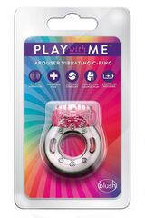 Розовое эрекционное виброкольцо Arouser Vibrating C-Ring - 