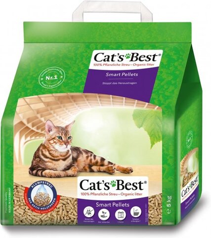 Cat's Best Smart Pellets Наполнитель древесный комкующийся 10л*5кг