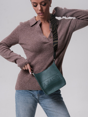 Сумка кожаная на плечо минт