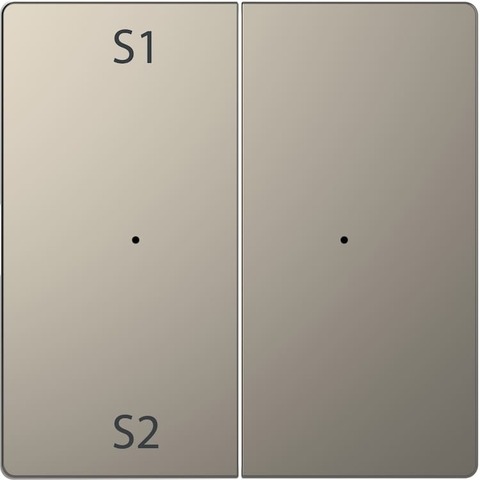 Клавиша двойная с символом S1/S2 и пусто/пусто. Цвет Никель. Merten D-Life System Design. MTN5226-6050