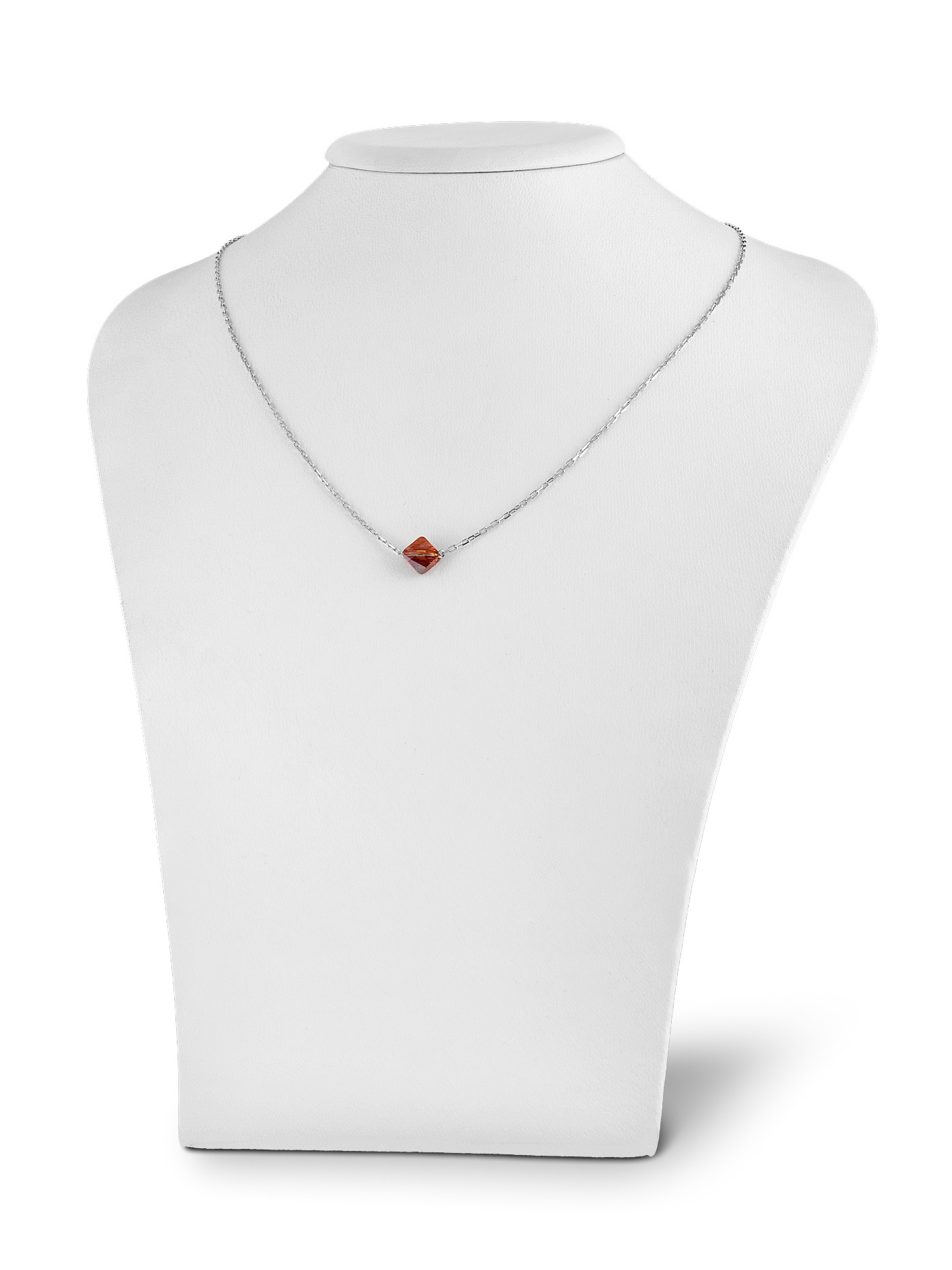 Серебряный чокер с кристаллом Swarovski Red Magma