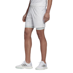 Шорты теннисные Adidas 2in1 Short Heat Ready 7in - white/tech indigo