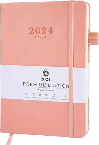 Gündəlik/Ajanda/Ежедневник/Diary Annual Planner 2024 pink