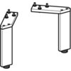 Комплект ножек Geberit Smyle Square (2 шт.): H=15.1см, Глянцевый хром