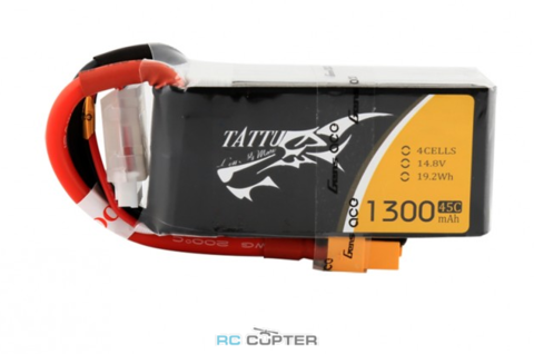 АКБ Gens Ace TATTU 1300mAh 14.8V 45C 4S1P Lipo Battery Pack XT60