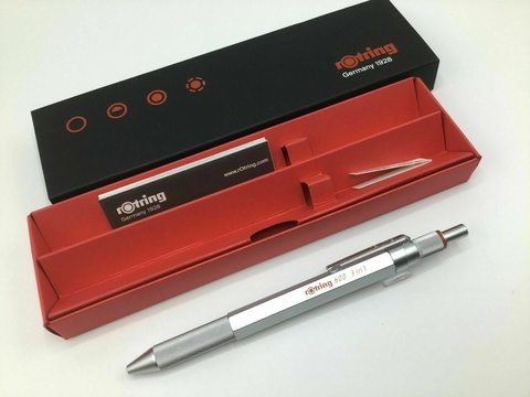 Ручка многофункциональная Rotring 600 Trio Pen, Matte Silver, 0,5 mm (2164109)