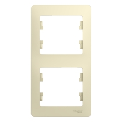 Schneider Electric Glossa Бежевый Рамка 2-местная вертикальная IP20 скрытая установка GSL000206