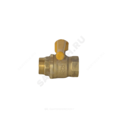 Кран шаровой латунь никель газ 11Б27фтМ Ду 20 Ру40 ВР/НР полнопроходной рычаг VALFEX VF.272.NR3.034