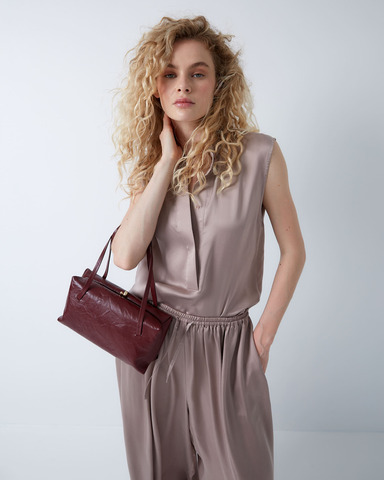 Топ из купро серый/розовый