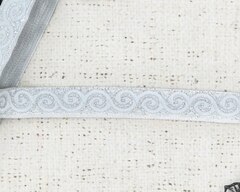 Тесьма жаккард люрекс, ш. 1,6 см, серебро