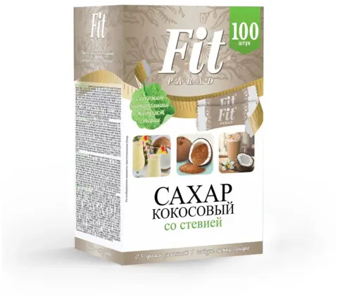 Кокосовый сахарFit Parad со стевией, 50 г -