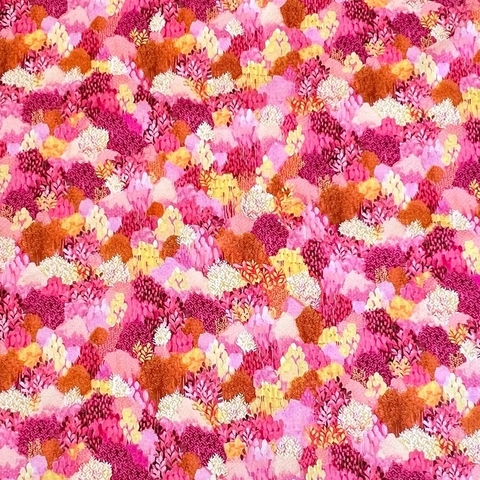 ЛЕСНАЯ ПАЛИТРА, розовый, малиновый, желтый - 100% хлопок